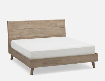 KABBANN acacia wood queen bed