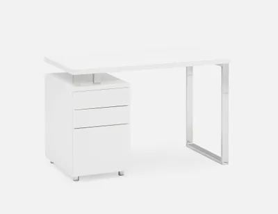 MANCHESTER lacquered desk with storage cabinet 160 cm