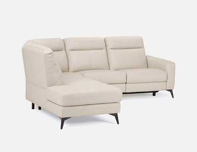 BILLIE right-facing 100% leather power reclining sectional sofa