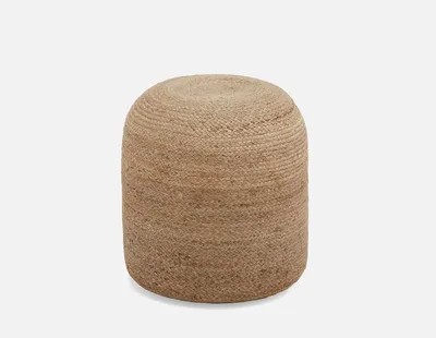 REILLY braided jute ottoman