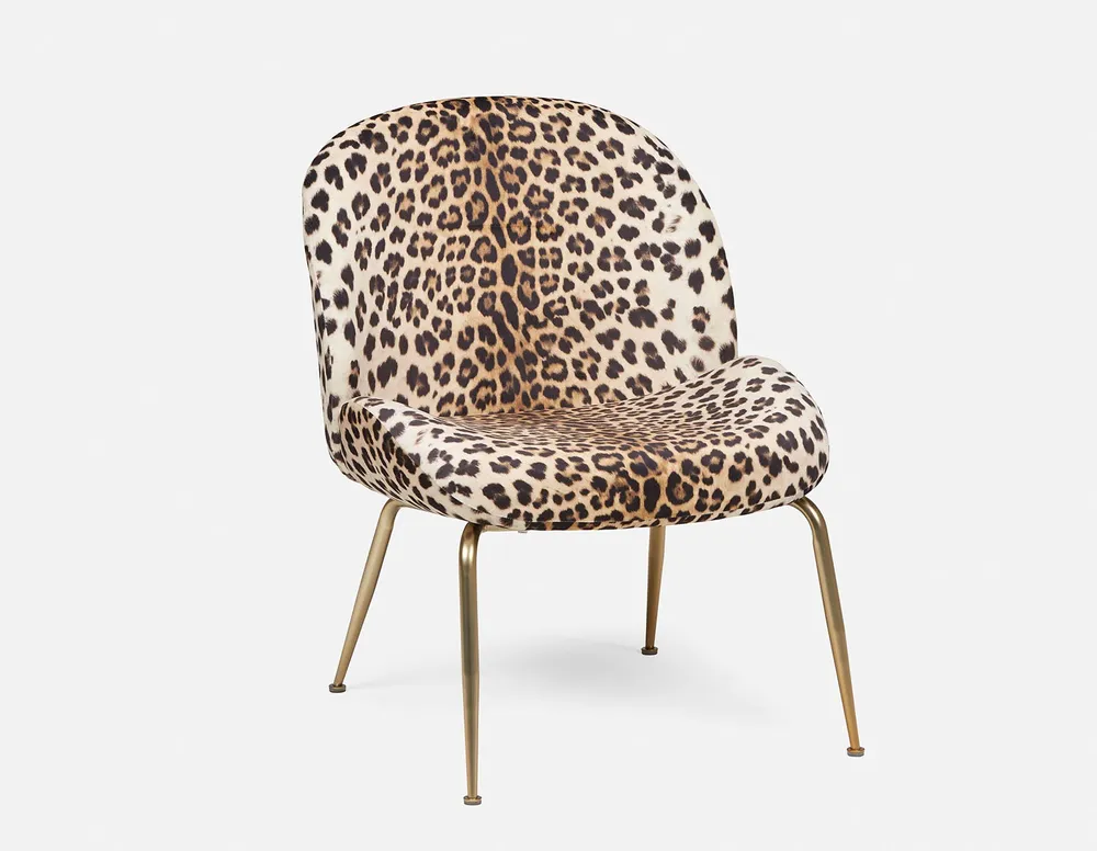 LEOPARD velvet leopard print accent chair