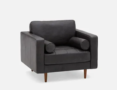 KINSEY 100% leather armchair