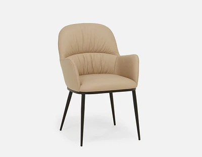 VERONICA 100% leather contemporary dining chair