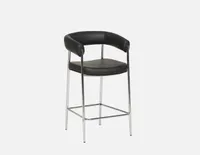 TAURO leatherette stool, chrome plated frame, seat height 66cm