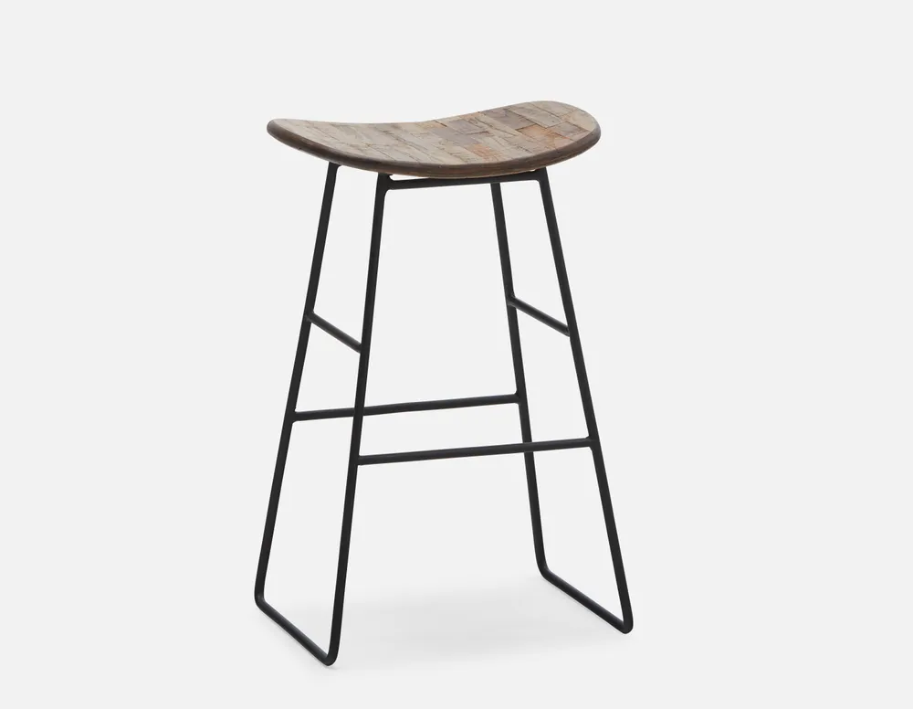 AVIVA recycled teak wood counter stool 60 cm