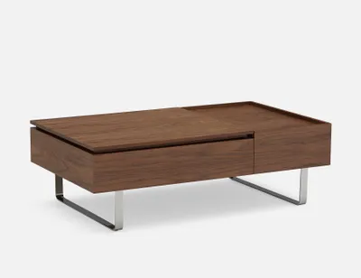 EVO walnut veneer lift-top storage coffee table 120 cm
