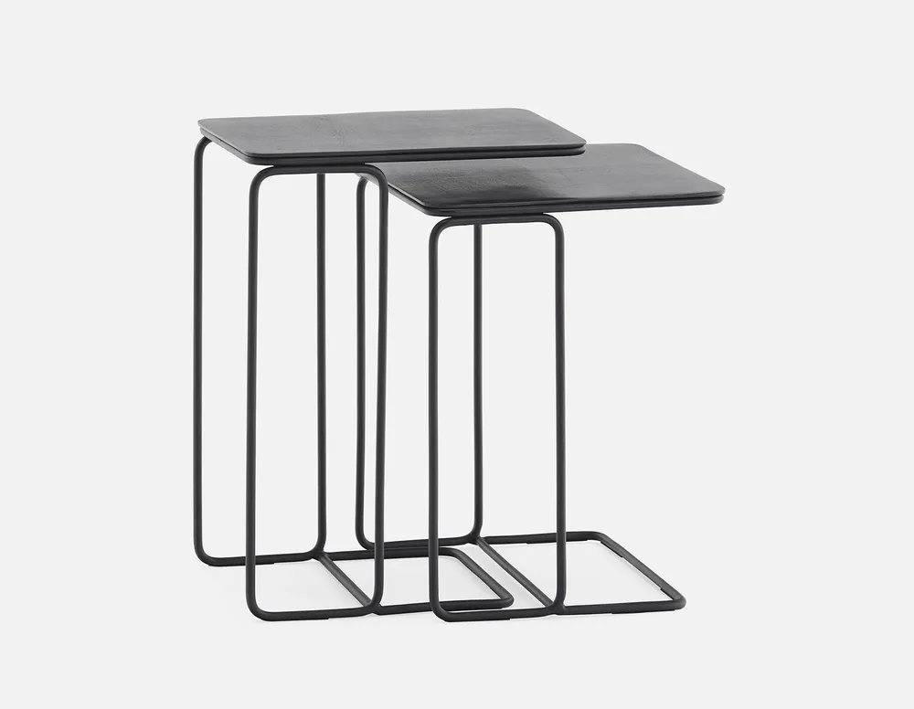 KATIA set of 2 aluminum and iron nesting tables