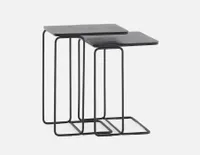 KATIA set of 2 aluminum and iron nesting tables