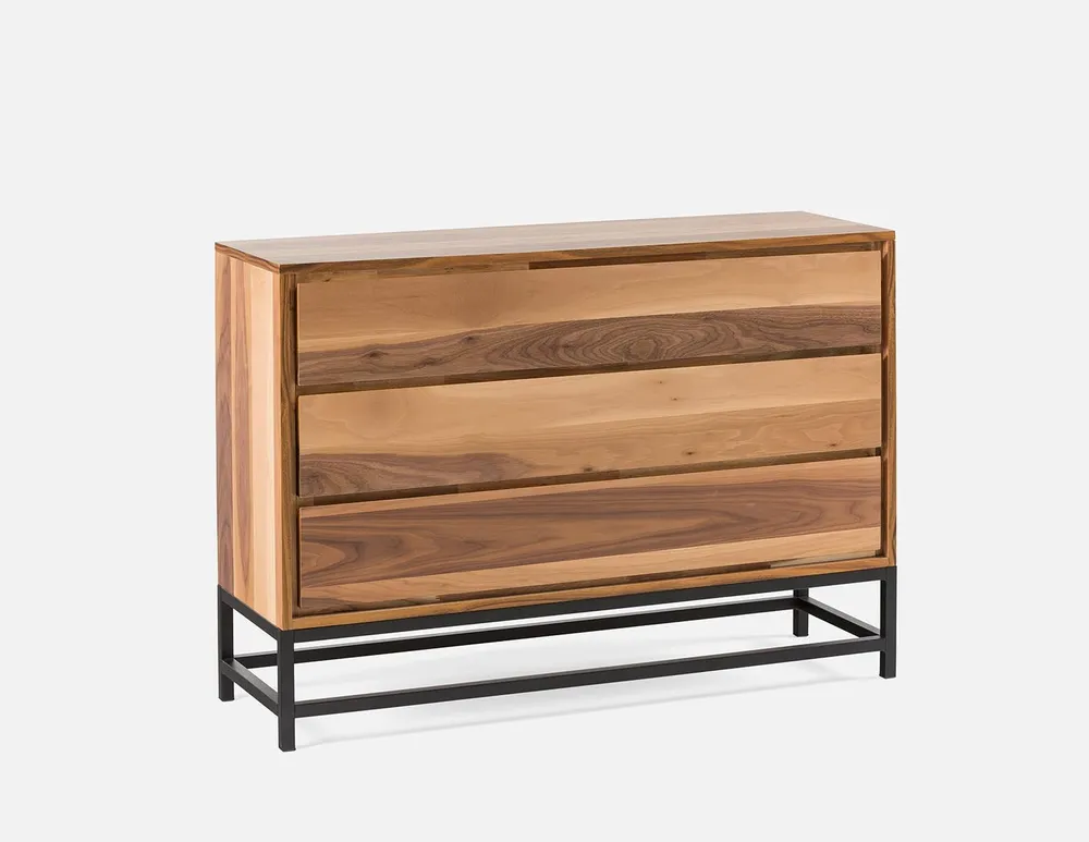 CLARENCE walnut veneer 3-drawer dresser