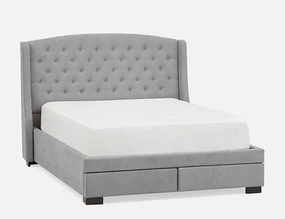 RAVEL tufted upholstered wingback queen size bed with storage