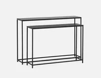 ALLAIRE set of 2 aluminum and iron nesting tables