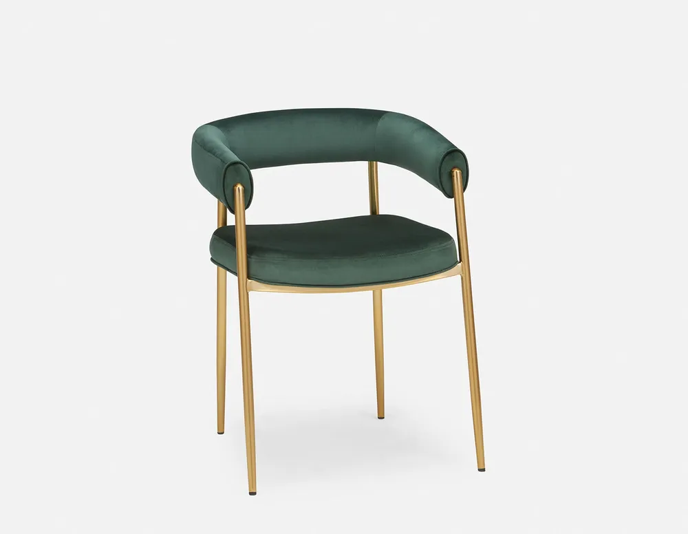 TAURO velvet chair, gold plated frame