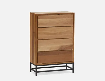 CLARENCE walnut veneer 4-drawer chest