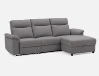 ROGER left-facing power-reclining sectional sofa with storage