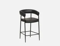 TAURO leatherette stool, brushed frame, seat height 66cm