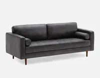 KINSEY 100% leather 3-seater sofa