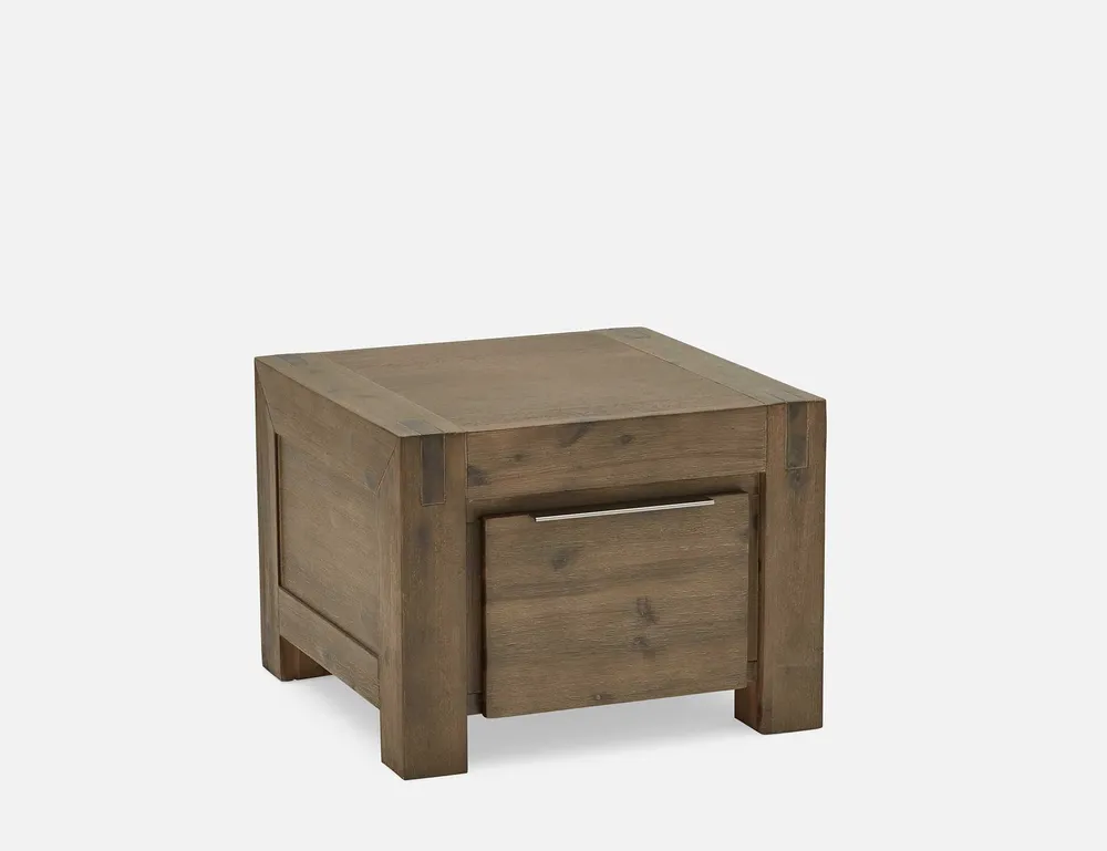 HAMBURG acacia wood storage end table 60 cm