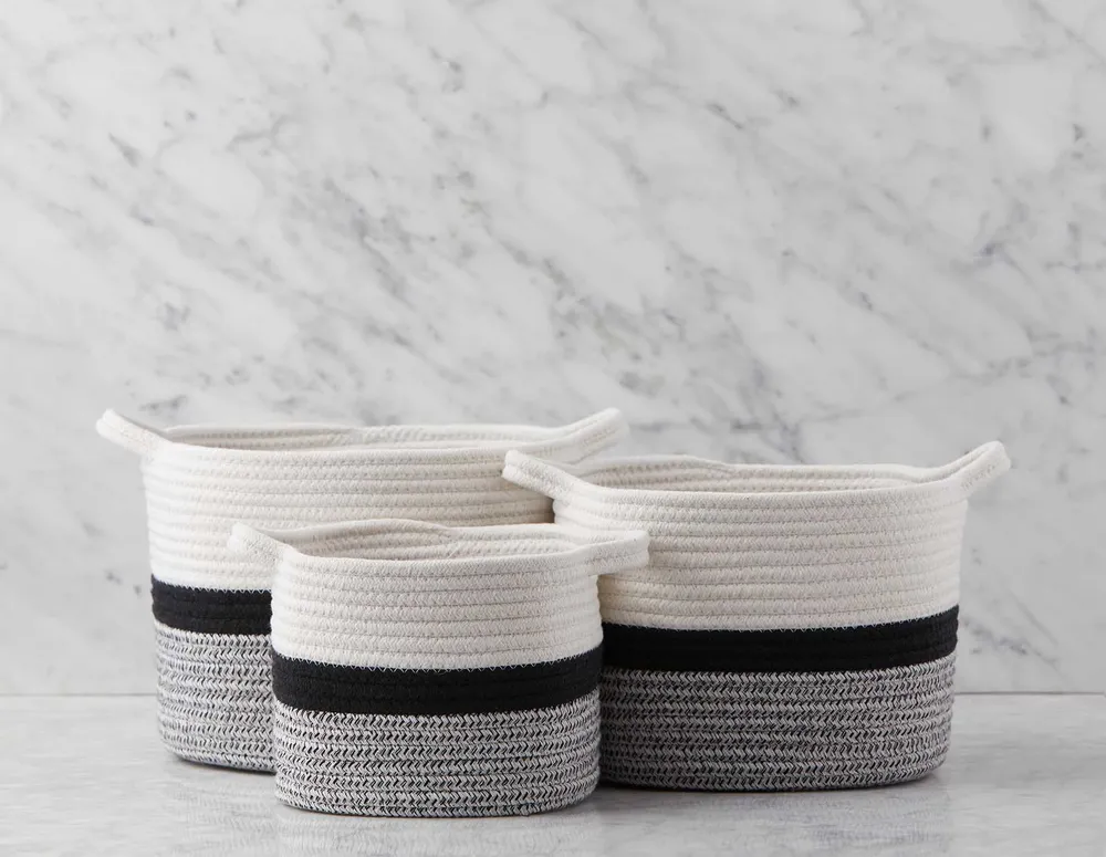 BURNETT set of 3 cotton rope baskets