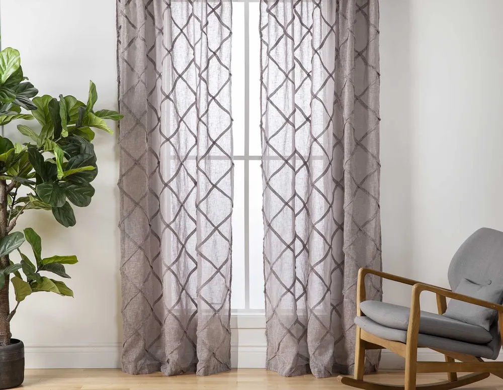 HAWTHORNE set of 2 sheer curtain panels