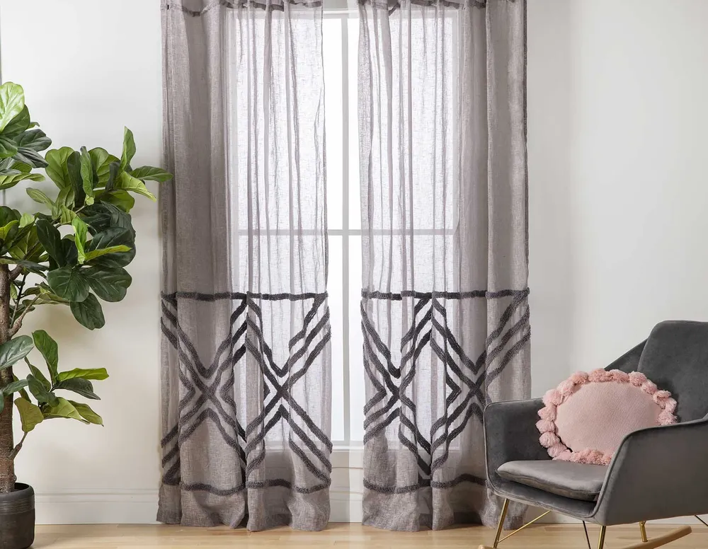 RAMONA set of 2 sheer curtain panels