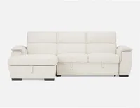 ODETTE left-facing sectional sofa-bed with storage