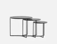 ALMATY set of 3 aluminum and iron nesting tables