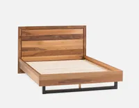 CLARENCE walnut veneer queen bed