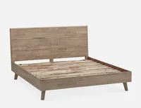 KABBANN acacia wood queen bed