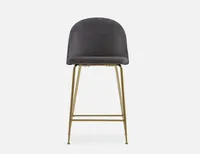 POLLY velvet counter stool with backrest 66 cm