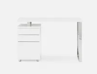 MANCHESTER lacquered desk with storage cabinet 160 cm