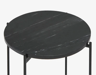 DENVER round marble end table 50cm