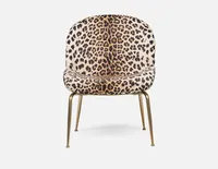 LEOPARD velvet leopard print accent chair