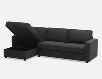 SACHA left-facing sectional sofa-bed with storage