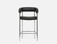 TAURO leatherette stool, chrome plated frame, seat height 66cm