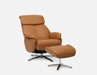 ANGIE reclining leather armchair with ottoman