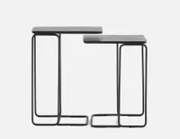 KATIA set of 2 aluminum and iron nesting tables