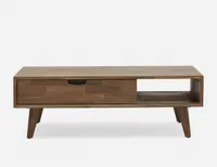 DINA acacia wood coffee table with storage 120 cm