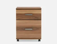 FRANKE walnut veneer filing cabinet on casters