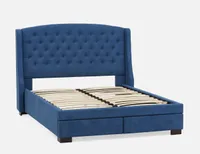 RAVEL tufted upholstered wingback king-size bed with storage