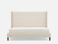 VERSAILLES tufted upholstered wingback king bed