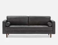 KINSEY 100% leather 3-seater sofa