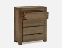 HAMBURG acacia wood 4-drawer chest