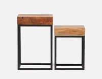 RIVKA set of 2 acacia wood nesting tables