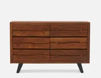 COASTAL acacia wood 6-drawer dresser