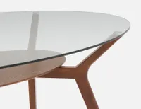ODENSE ash veneer dining table with tempered glass top 200 cm