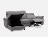 ROGER left-facing power-reclining sectional sofa with storage