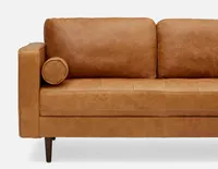 KINSEY right-facing 100% leather sectional sofa