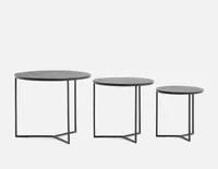 ALMATY set of 3 aluminum and iron nesting tables