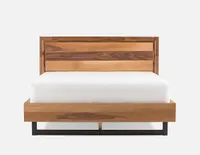 CLARENCE walnut veneer queen bed