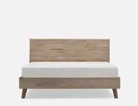 KABBANN acacia wood queen bed